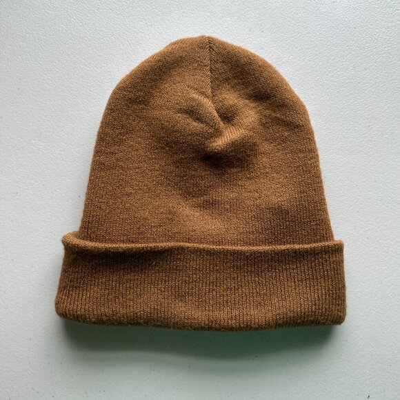 Carhartt Tonal Patch Rib Knit Beanie Hat Brown Mens OS Work Outdoor Hipster Logo - Picture 5 of 7